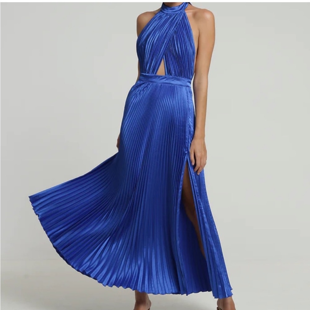 NWT L'IDEE - Renaissance Split Gown Moroccan Blue US 4 AU 8 (LIDEE) bloggers fav